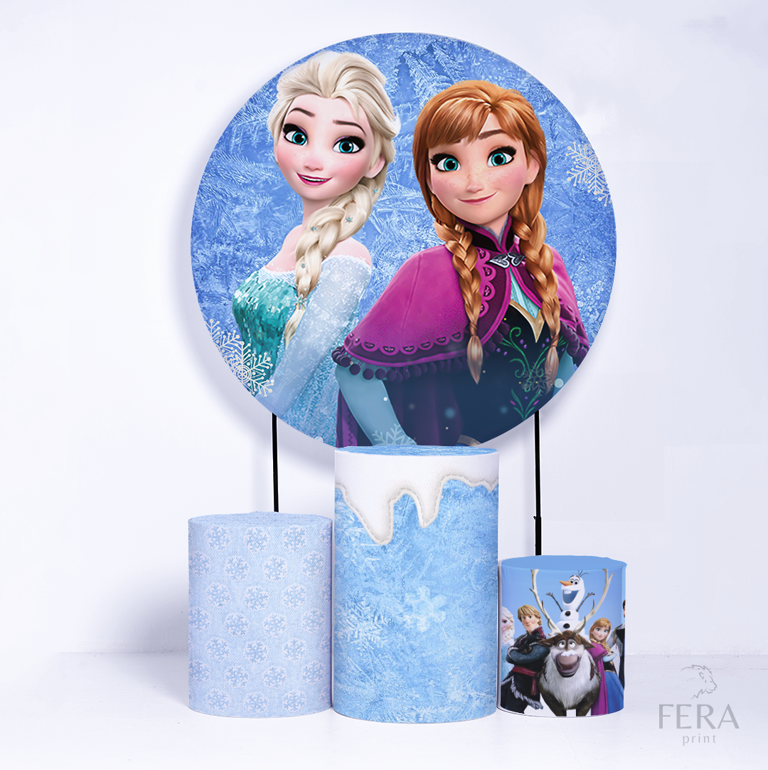 Kit Capa Cilindros + Capa Painel Princesas do Gelo Sublimado