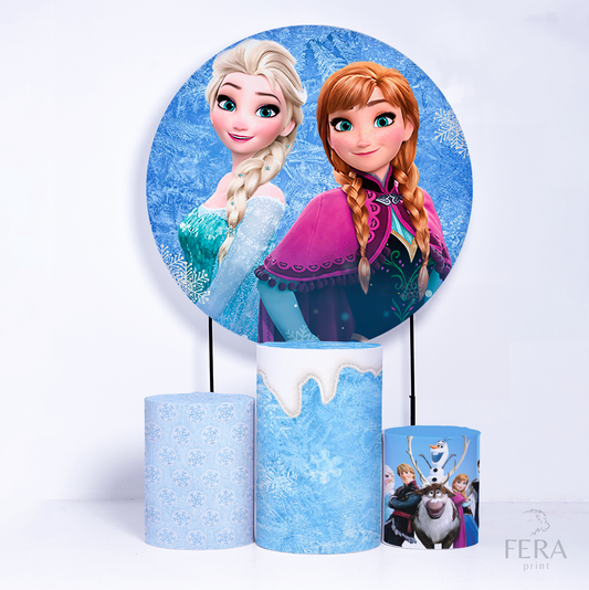 Kit Capa Cilindros + Capa Painel Princesas do Gelo Sublimado