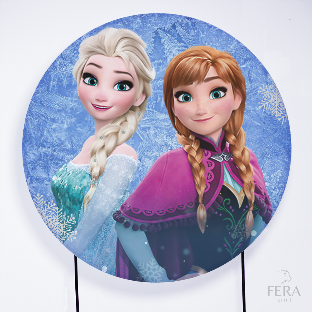 Painel Redondo Princesas do Gelo Sublimado
