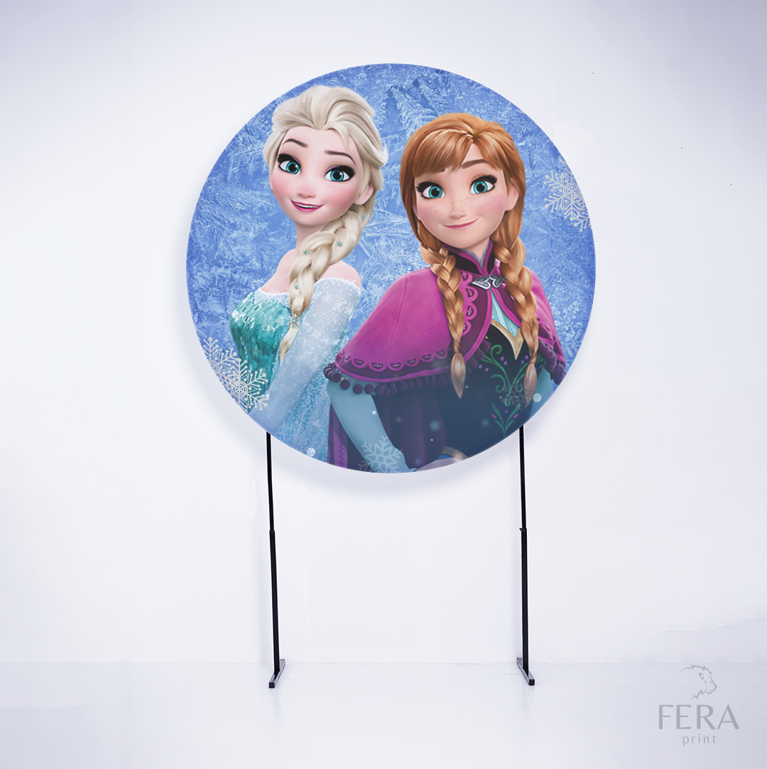Painel Redondo Princesas do Gelo Sublimado