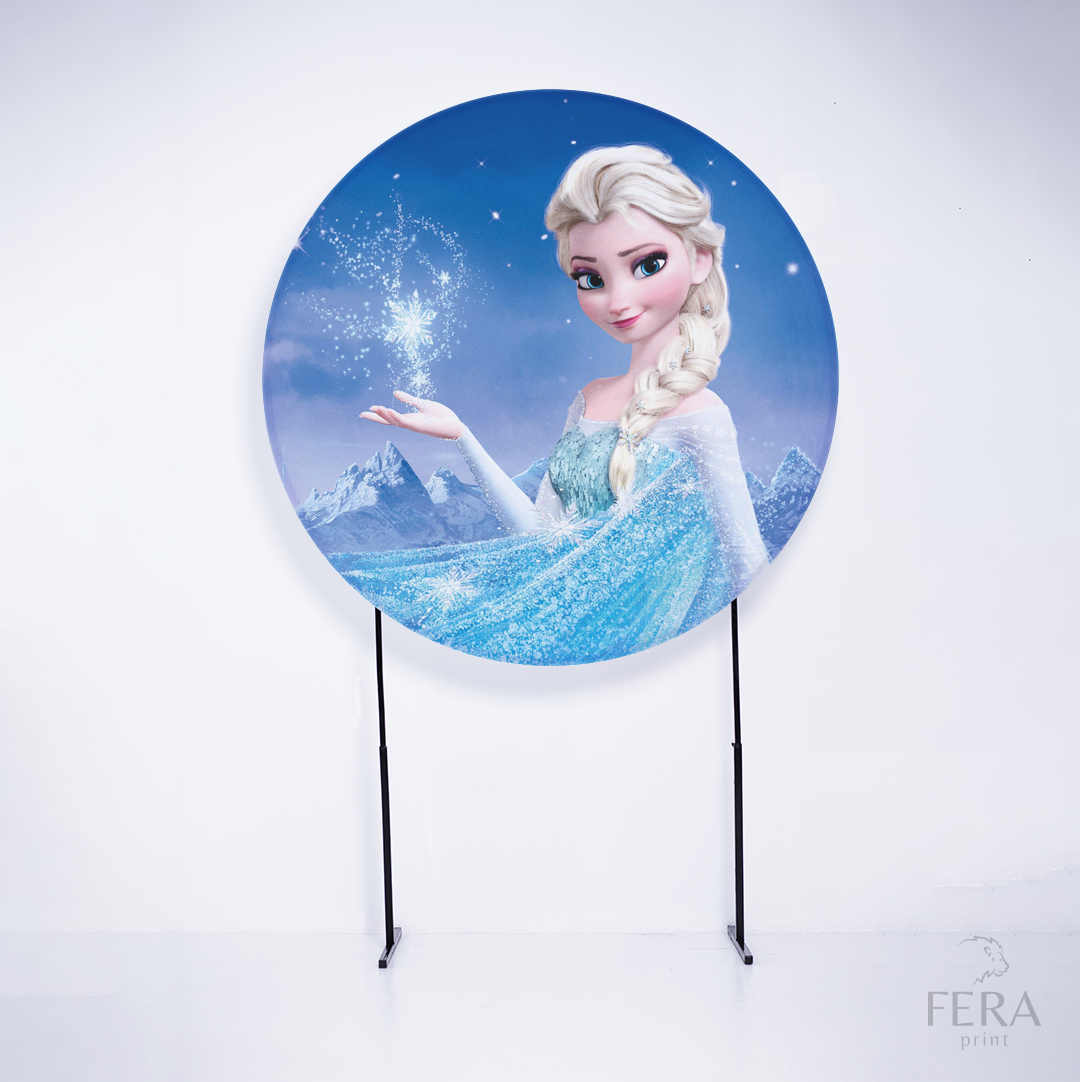 Painel Redondo Princesa do Gelo Sublimado