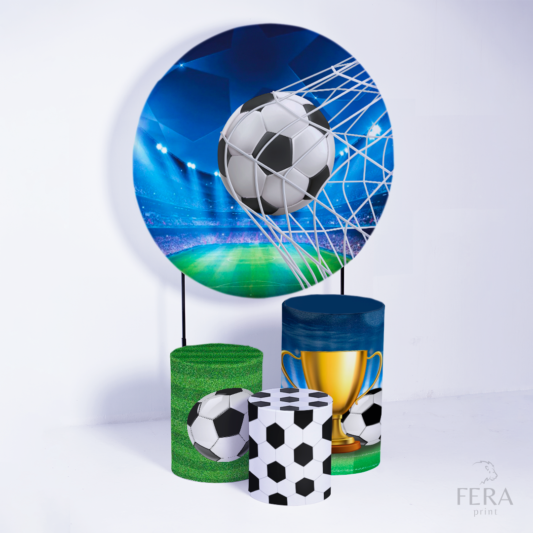 Kit Capa Cilindros + Capa Painel Futebol Azul Sublimado