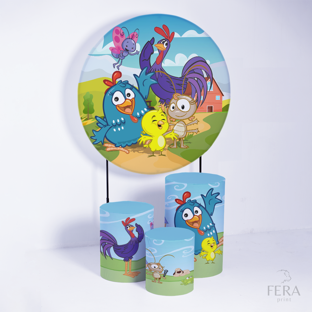 Kit Capa Cilindros + Capa Painel Galinha Turma Sublimado
