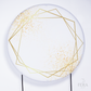 Painel Redondo Geométrico Branco e Dourado Sublimado