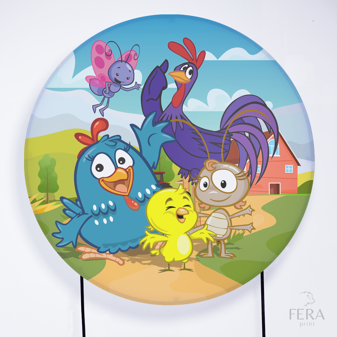 Painel Redondo Galinha Sublimado