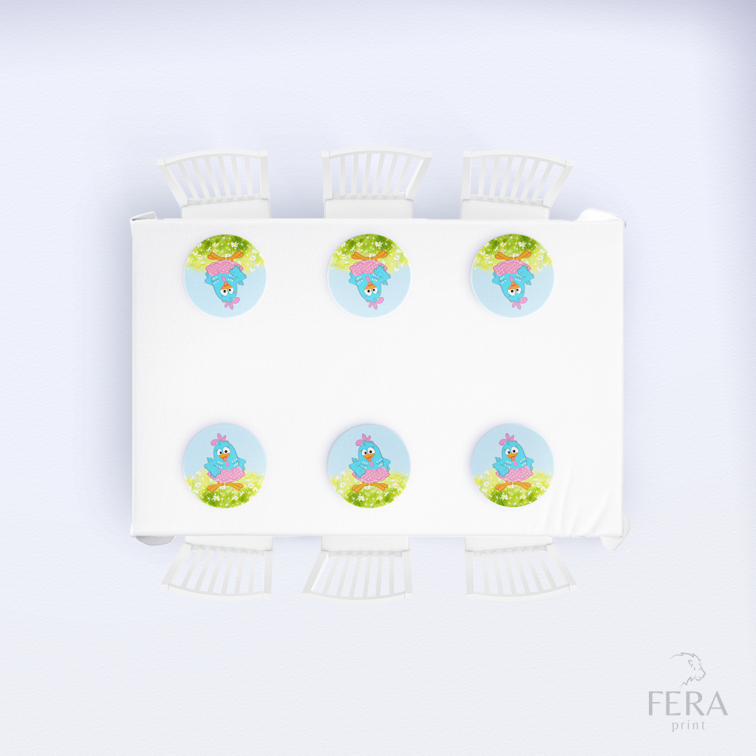 Kit 6 Capas de Sousplat Galinha Sublimado
