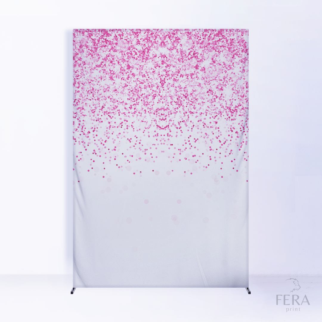Painel Lateral Branco Glitter Rosa c/ Forro