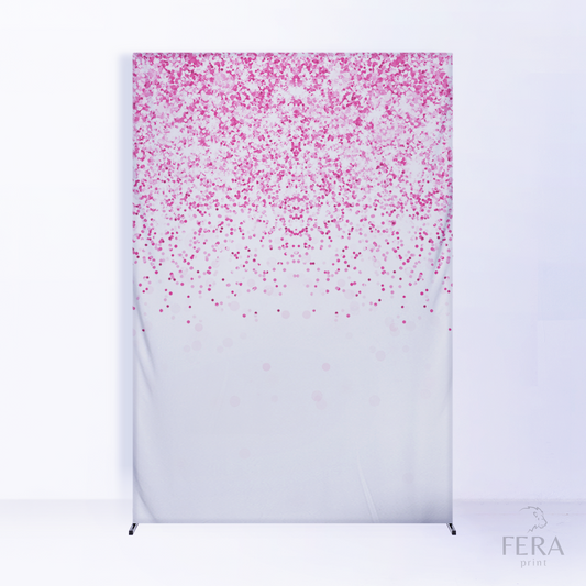 Painel Lateral Branco Glitter Rosa c/ Forro
