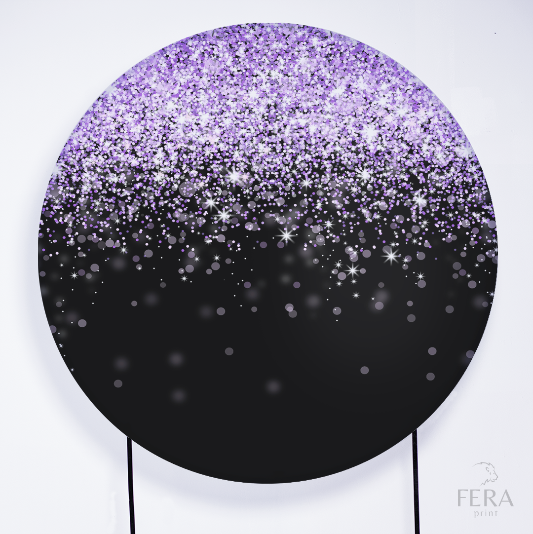 Painel Redondo Glitter Roxo Sublimado