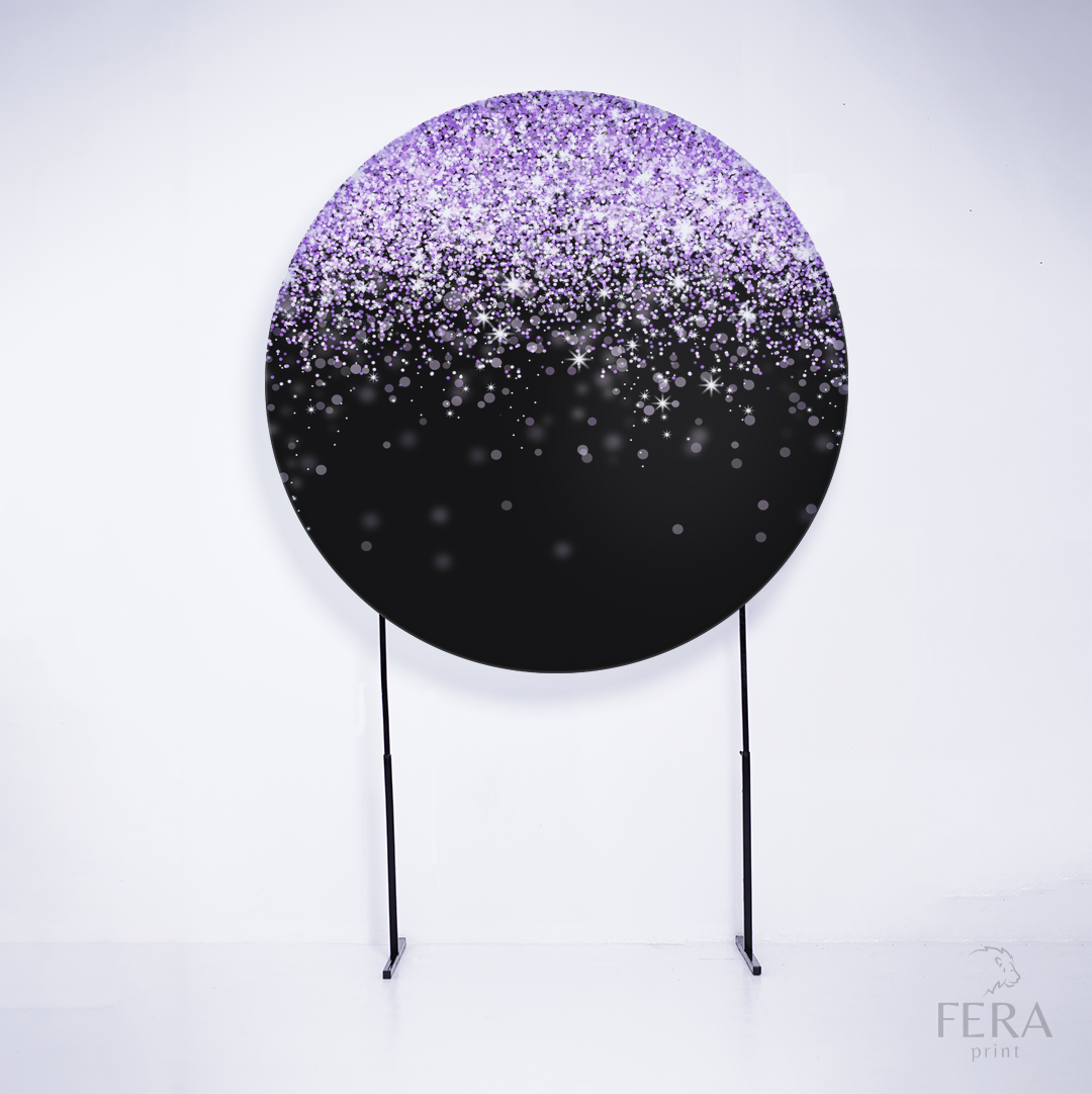 Painel Redondo Glitter Roxo Sublimado