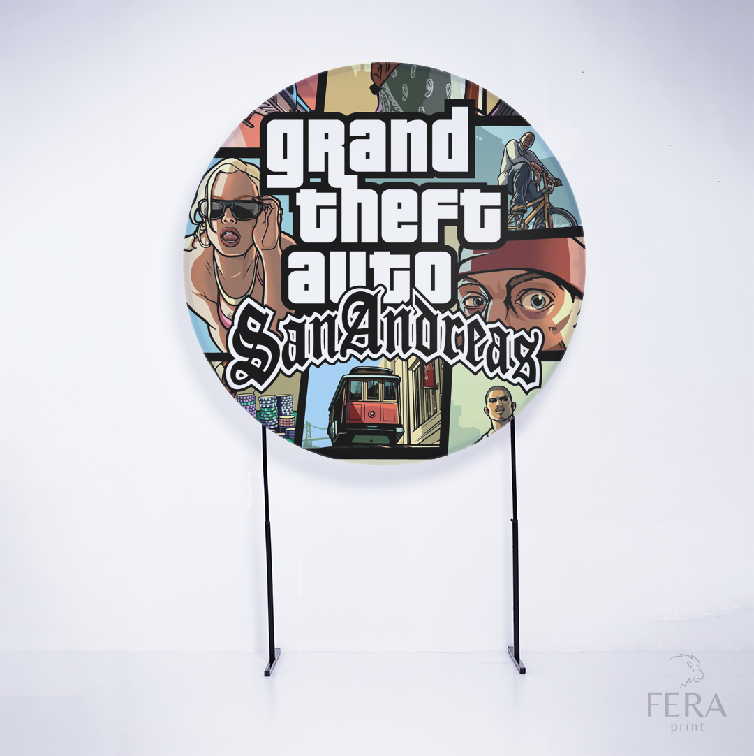 Painel Redondo Game Andreas Sublimado