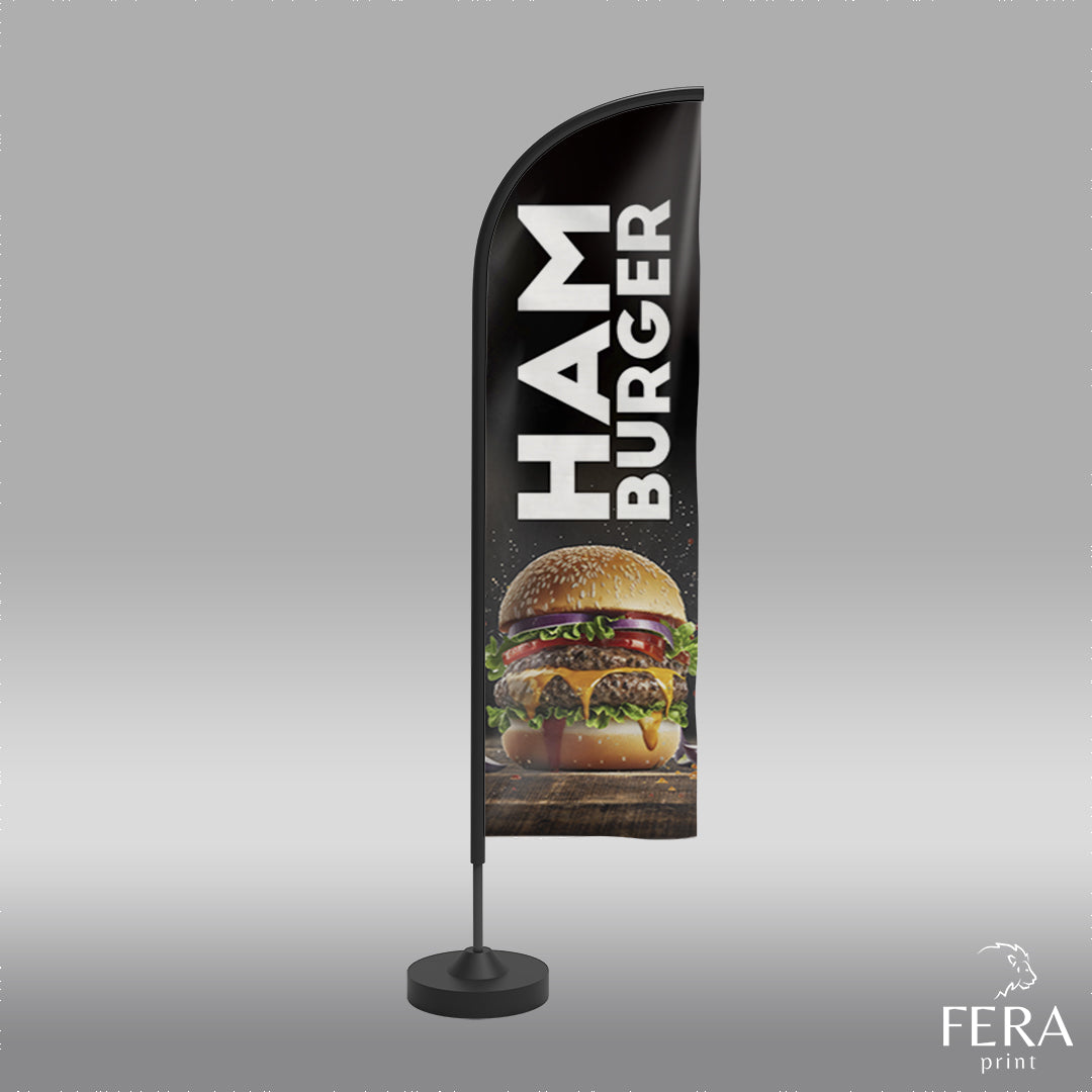 Wind Banner Hamburgueria Face Dupla Somente a Bandeira