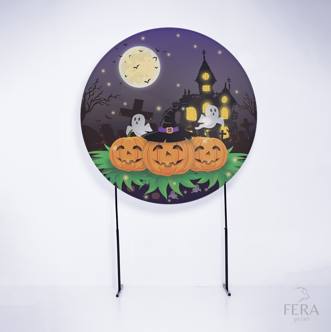 Painel Redondo Halloween Sublimado