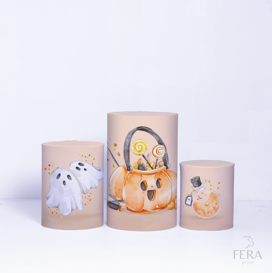 Trio Capa Cilindro Halloween Fantasia c/ Elástico