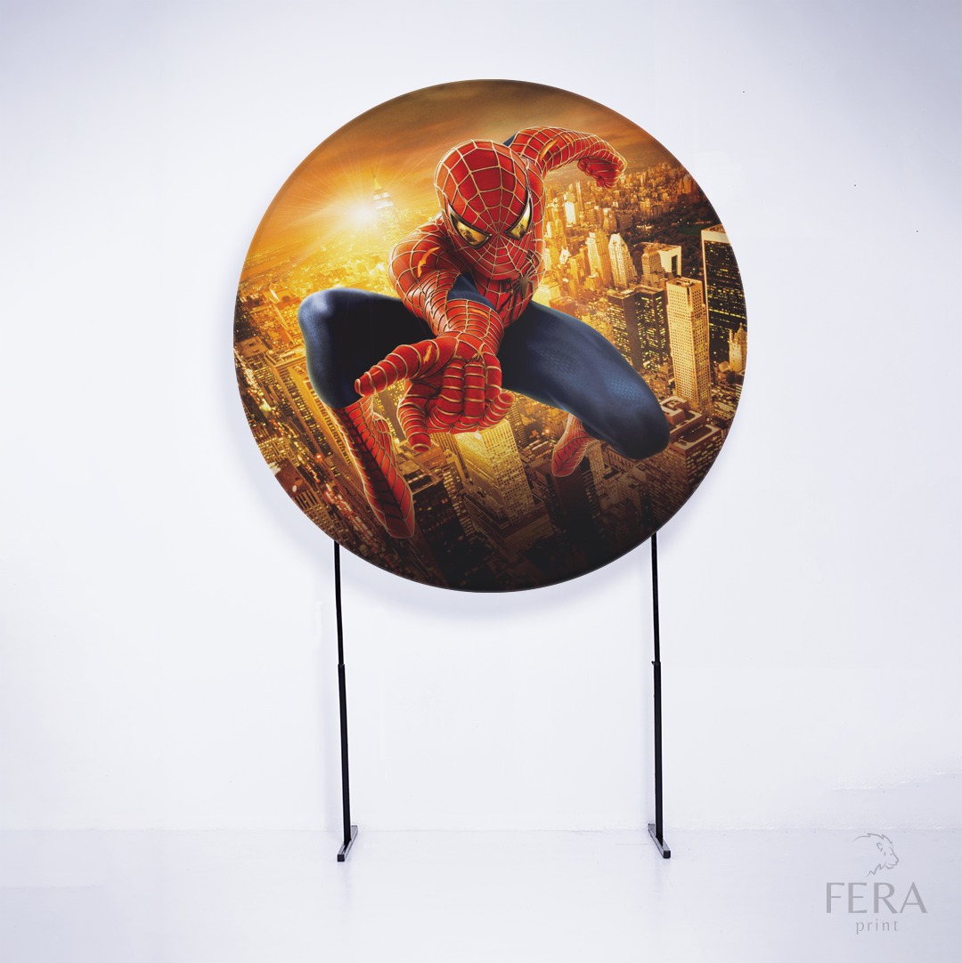 Painel Redondo Herói Aranha Filme Sublimado