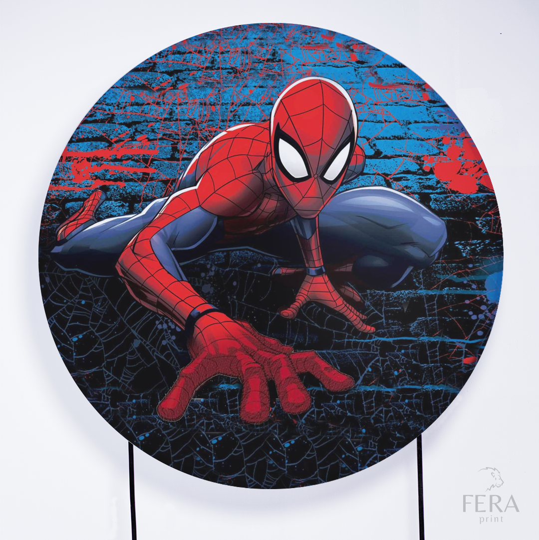 Painel Redondo Herói Aranha Desenho Sublimado
