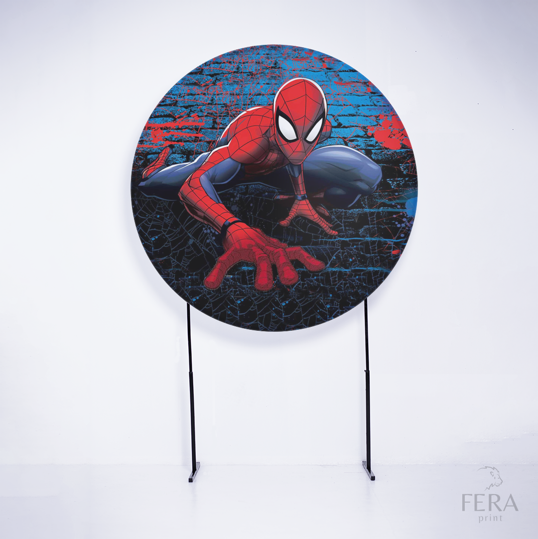 Painel Redondo Herói Aranha Desenho Sublimado