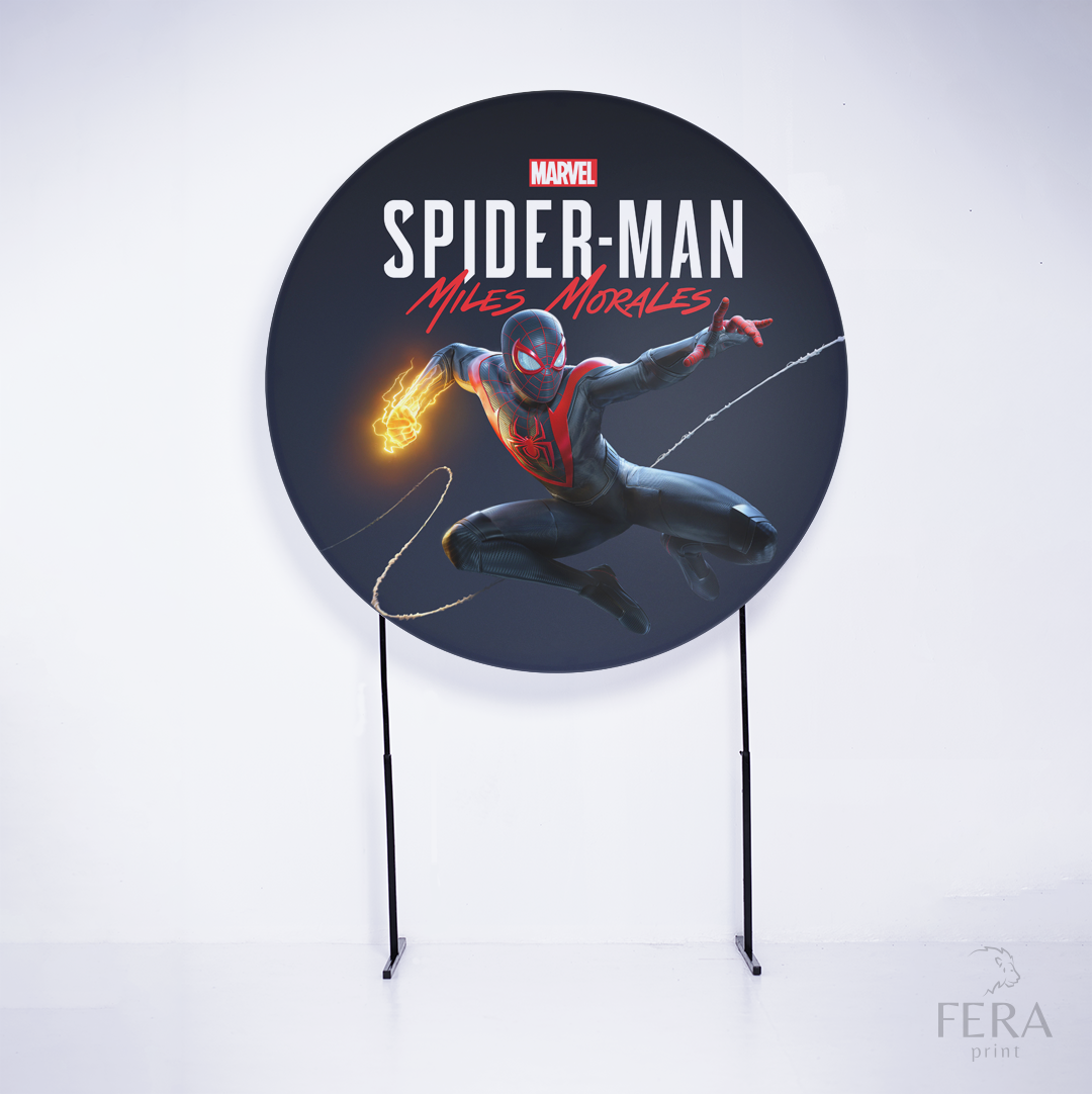Painel Redondo Herói Aranha Miles Morales Game Sublimado