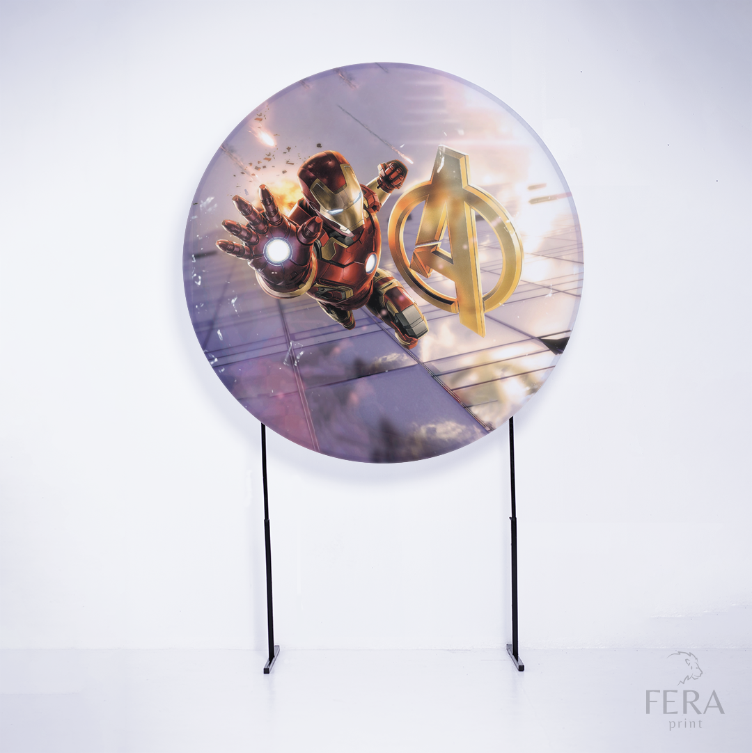 Painel Redondo Herói de Ferro Sublimado