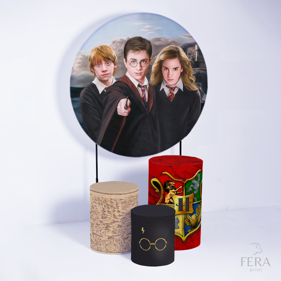 Kit Capa Cilindros + Capa Painel Happy Potter Sublimado