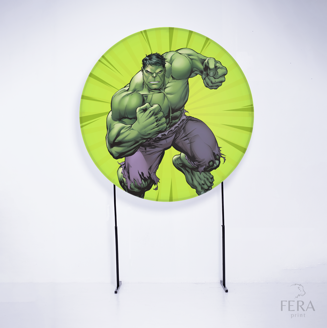 Painel Redondo Herói Verde Claro Sublimado