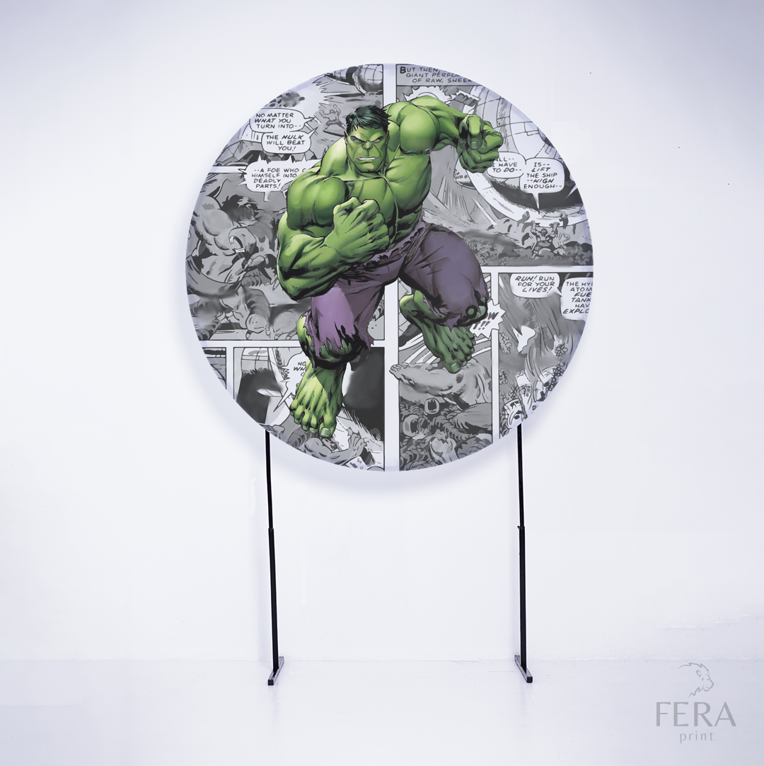 Painel Redondo Herói Verde Quadrinhos Sublimado