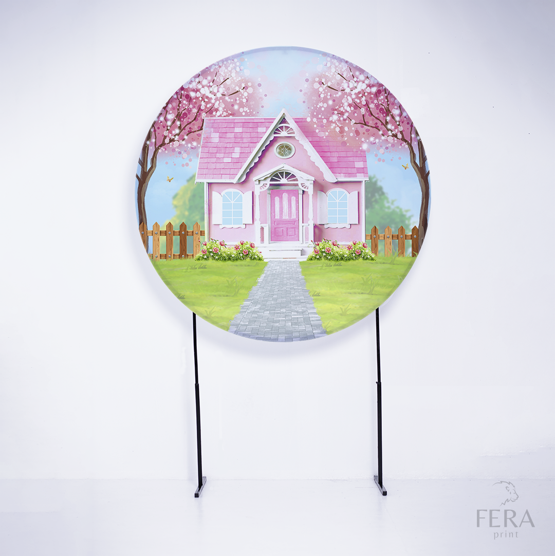 Painel Redondo Jardim Encantado Casa Sublimado