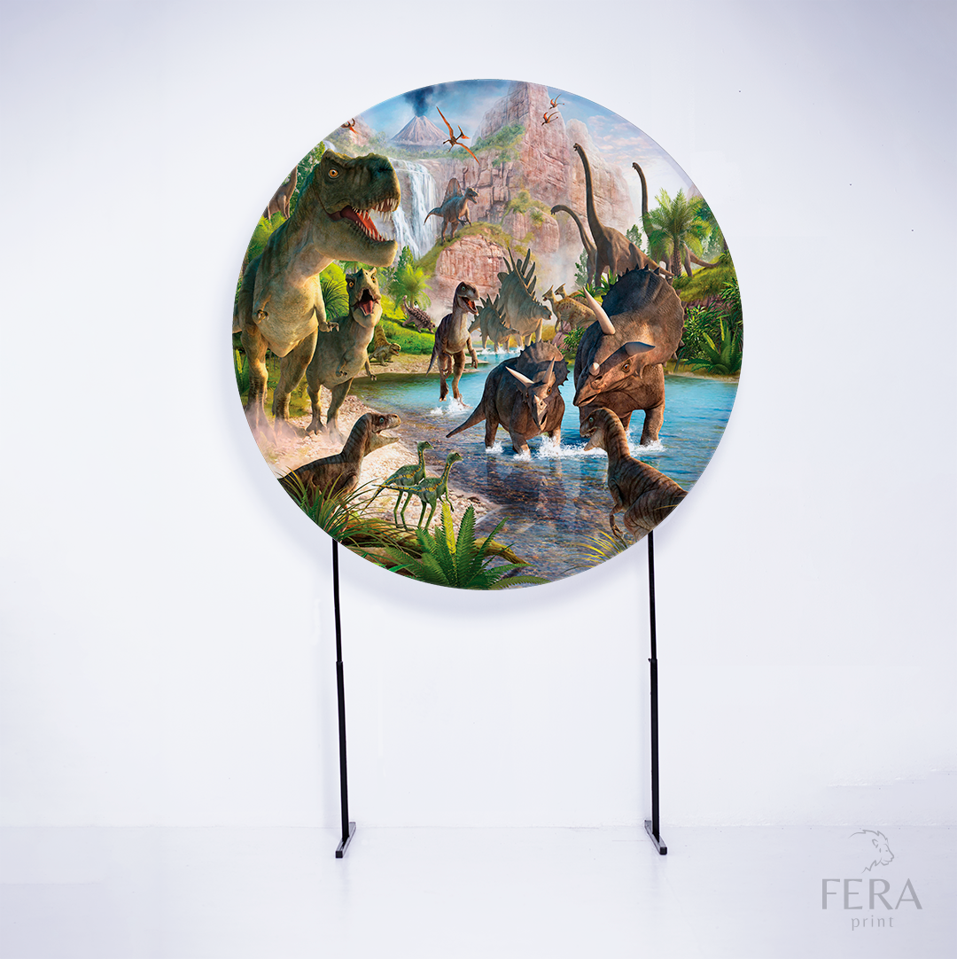 Painel Redondo Jurassic Sublimado