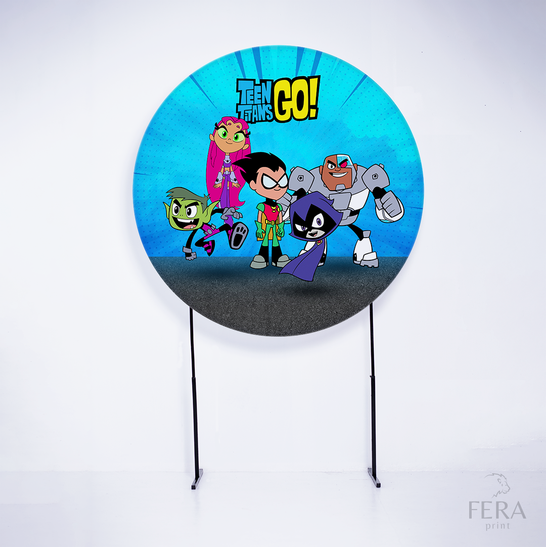 Painel Redondo Heróis Titans Sublimado