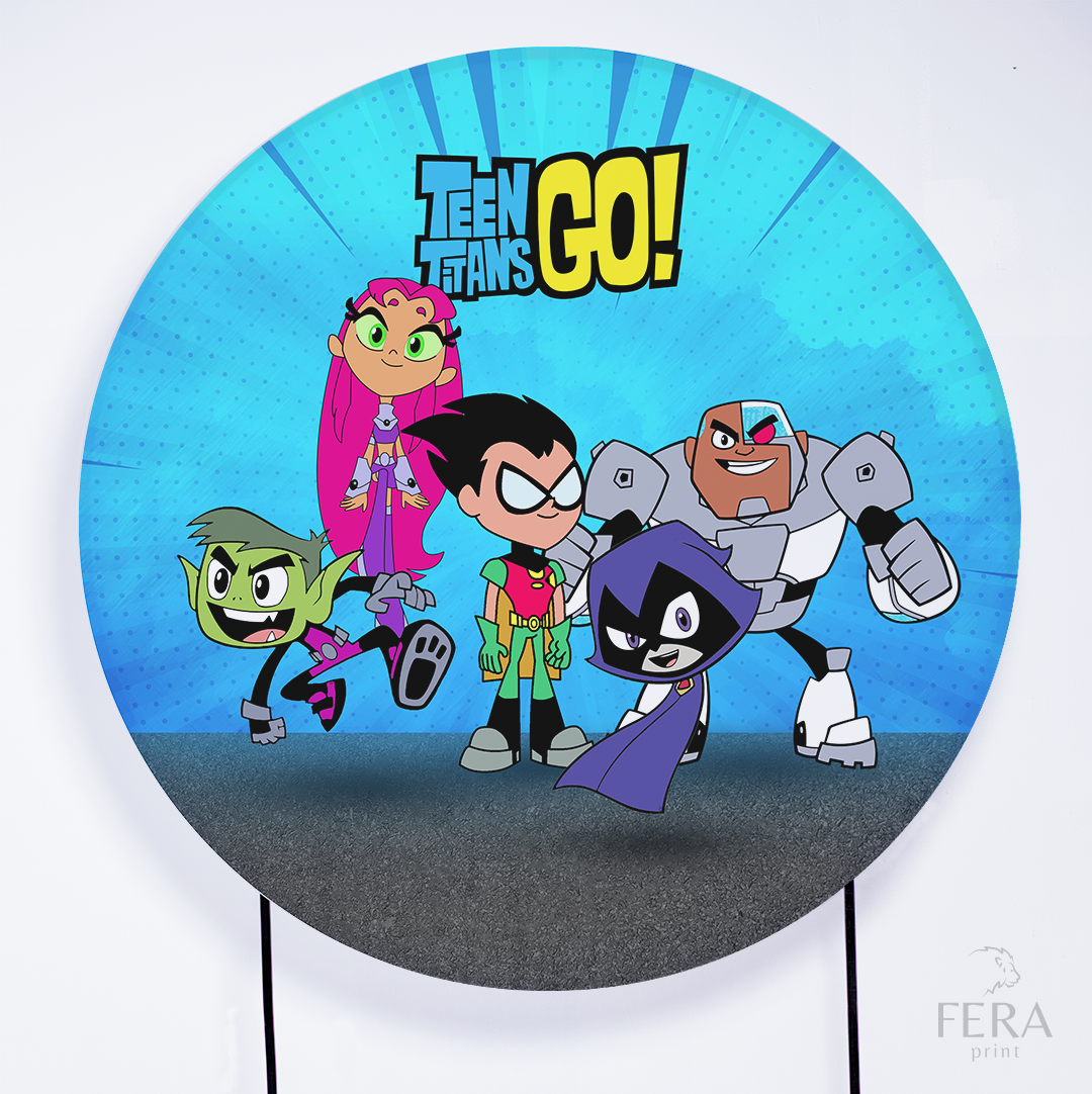 Painel Redondo Heróis Titans Sublimado