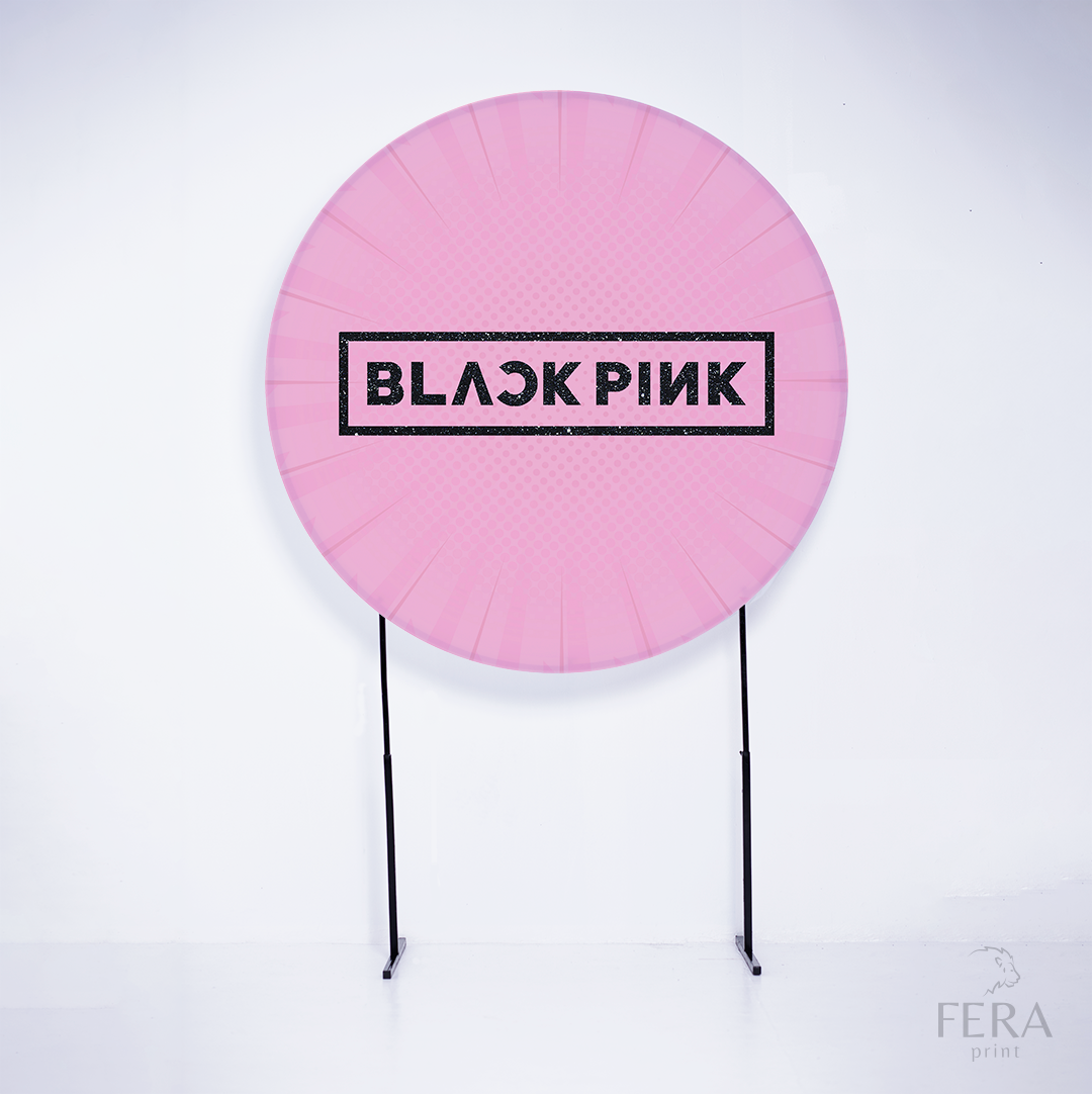 Painel Redondo KPOP Rosa Sublimado