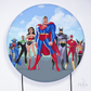Painel Redondo Heróis da Justiça Desenho Sublimado
