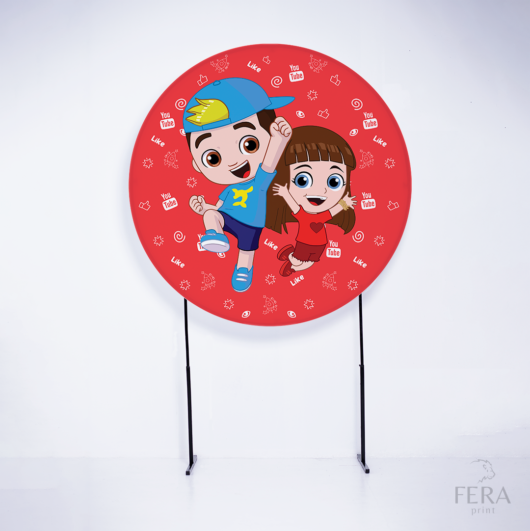 Painel Redondo Youtuber Neto Vermelho Like Sublimado