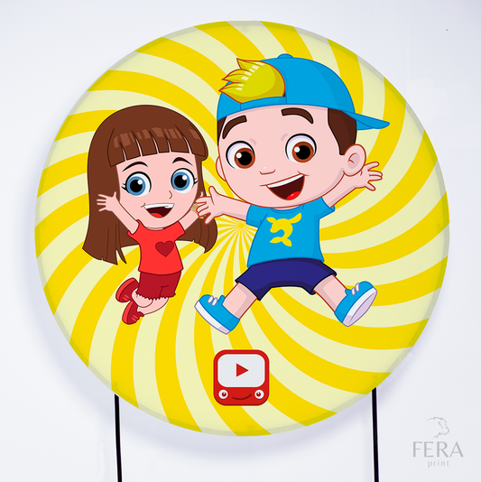 Painel Redondo Youtuber Neto Amarelo Sublimado