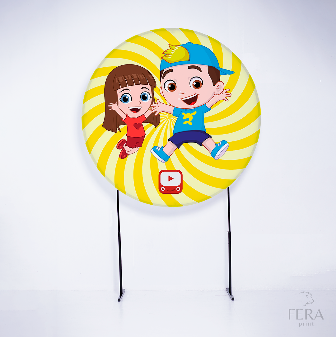 Painel Redondo Youtuber Neto Amarelo Sublimado