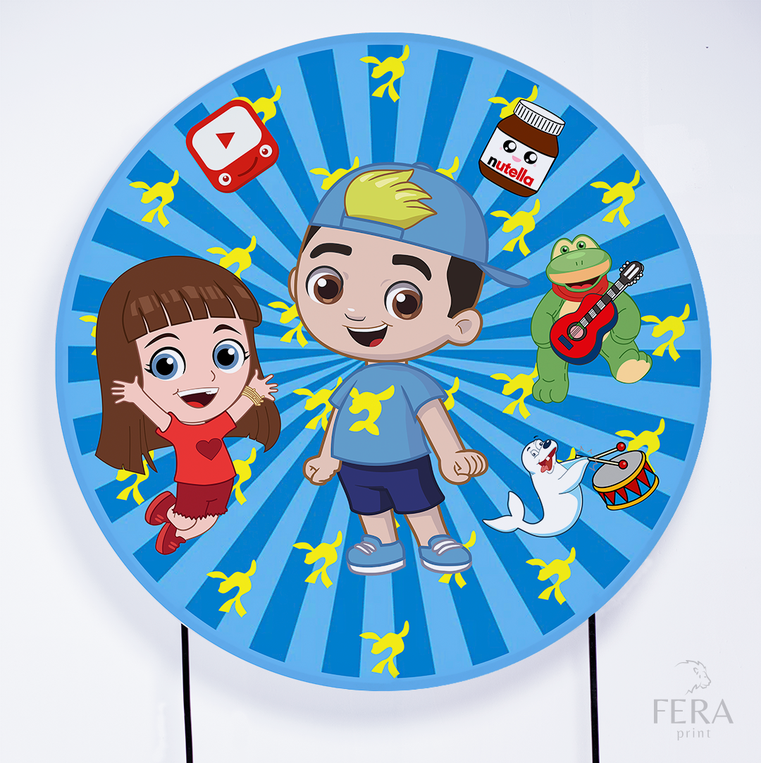 Painel Redondo Youtuber Neto Azul Sublimado