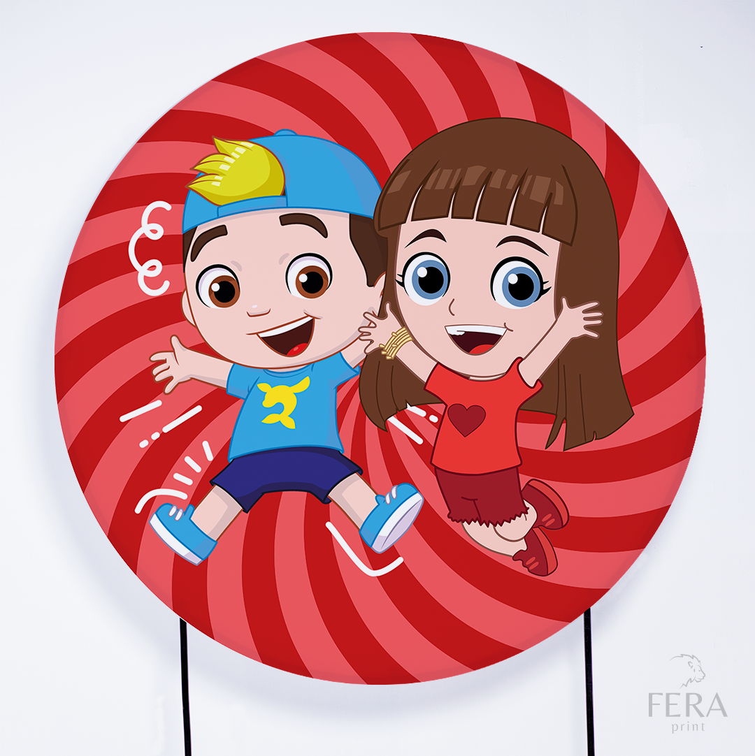 Painel Redondo Youtuber Neto Vermelho Sublimado