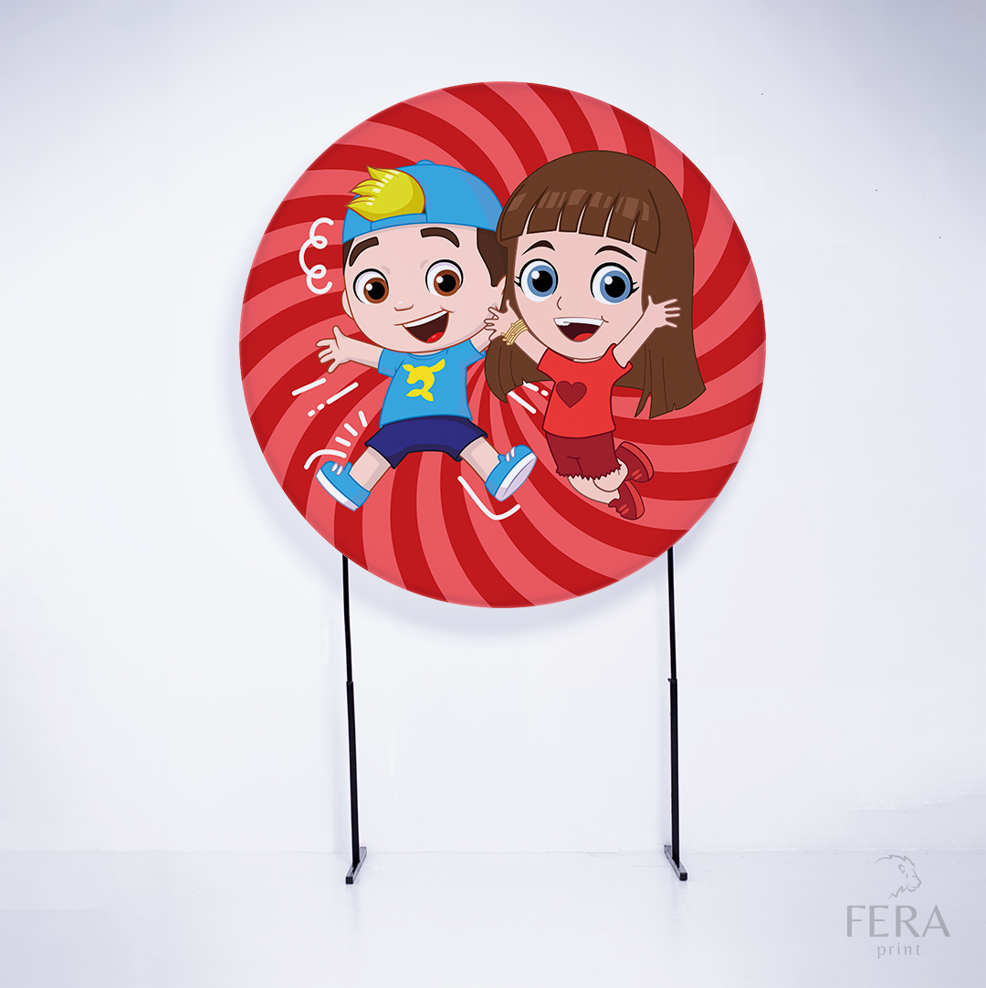 Painel Redondo Youtuber Neto Vermelho Sublimado