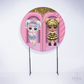 Painel Redondo Boneca Surprise Ziper Unicornio Sublimado