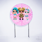 Painel Redondo Boneca Surprise Rosa Sublimado