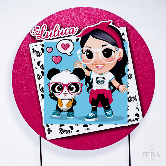 Painel Redondo Youtuber Rosa Sublimado