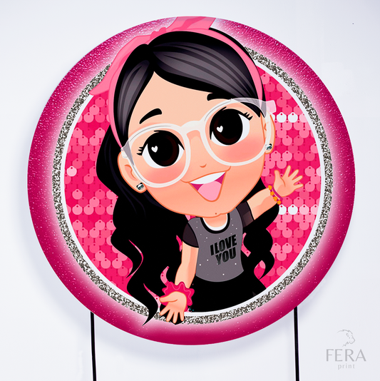 Painel Redondo Youtuber Menina Sublimado