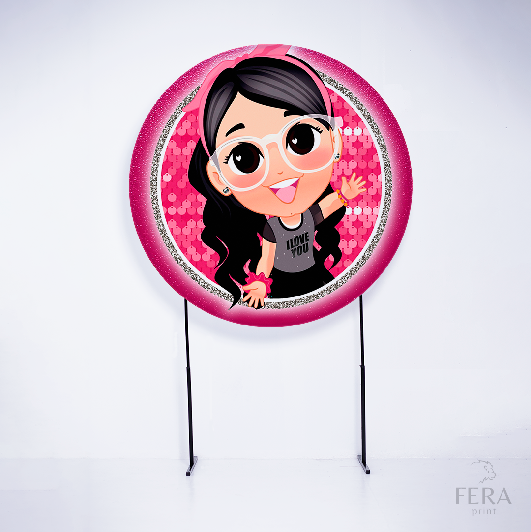 Painel Redondo Youtuber Menina Sublimado