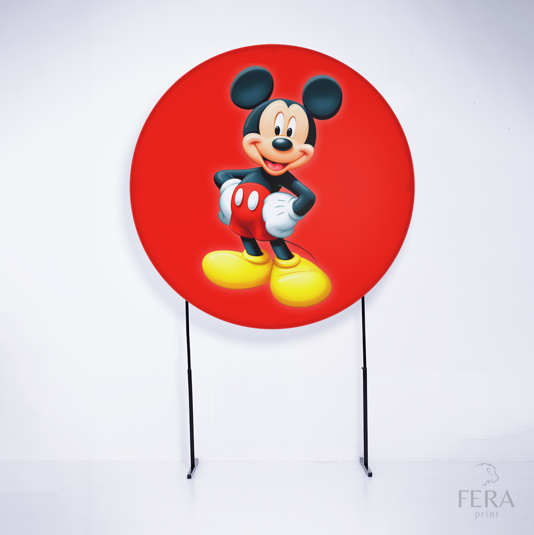 Painel Redondo Rato Amigo Vermelho Sublimado