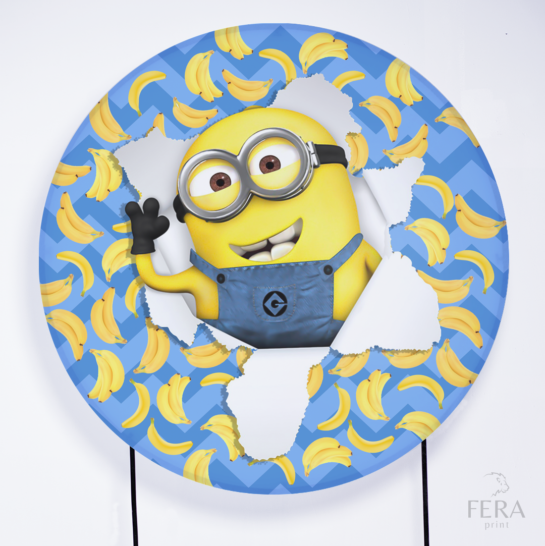 Painel Redondo Malvadinho Azul Sublimado