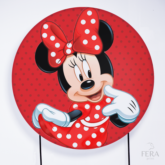 Painel Redondo Ratinha Amiga Vermelha Sublimado