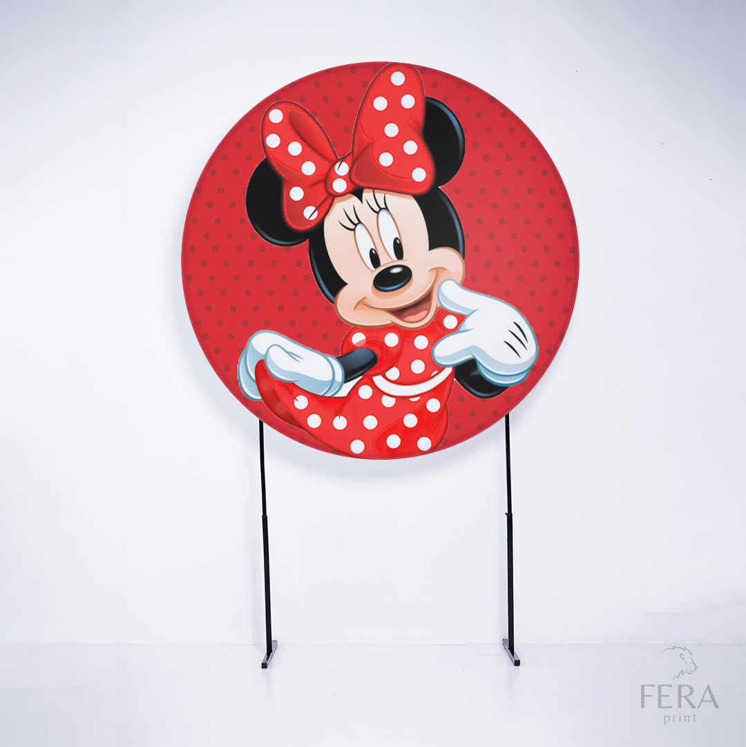 Painel Redondo Ratinha Amiga Vermelha Sublimado