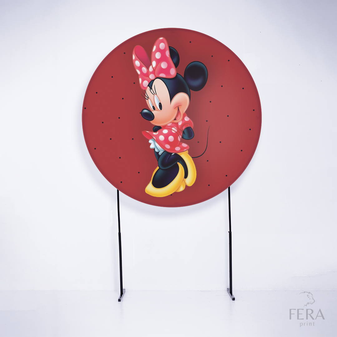 Painel Redondo Ratinha Amiga Bolinhas Sublimado