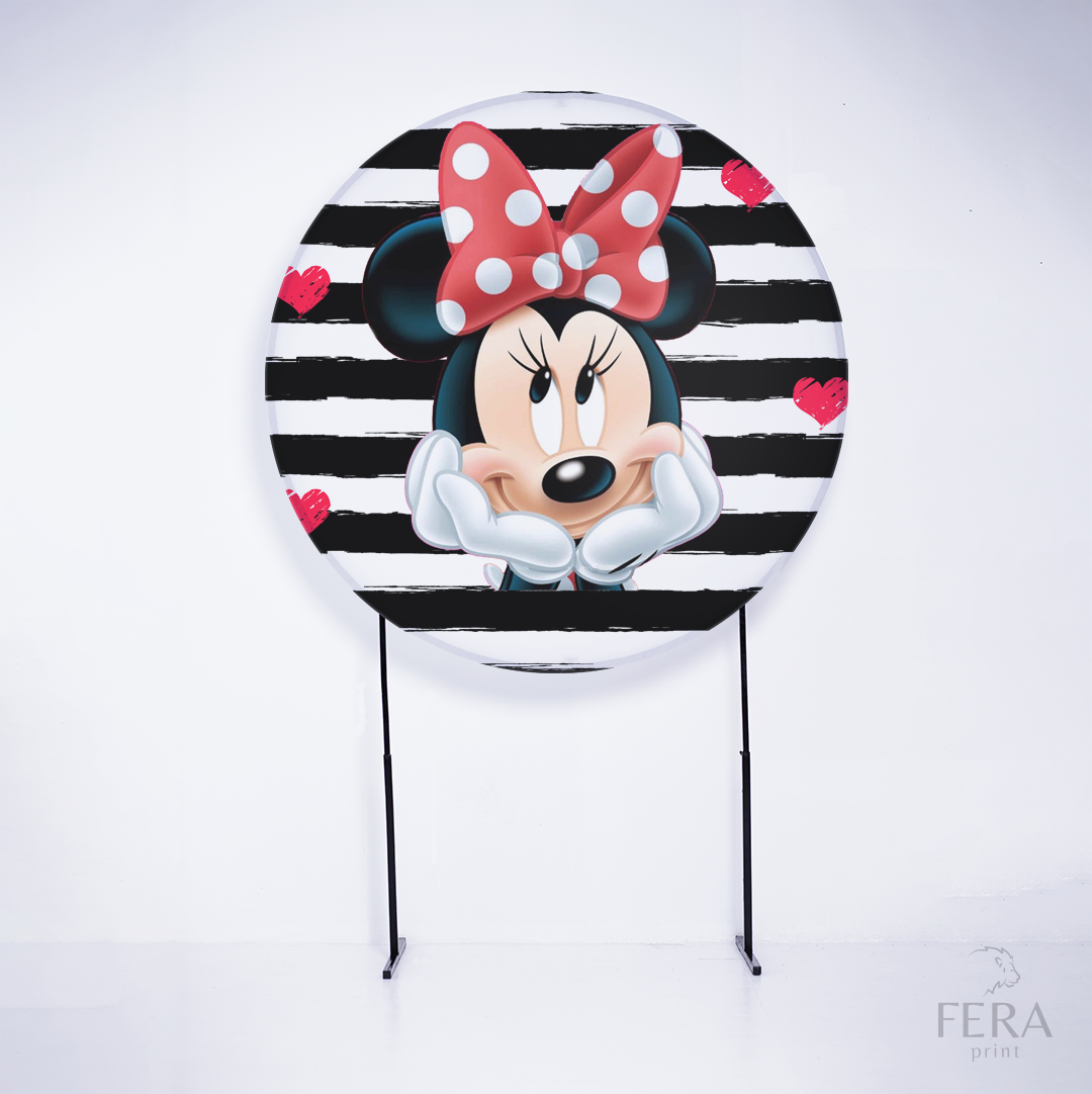 Painel Redondo Ratinha Amiga Listrado Sublimado