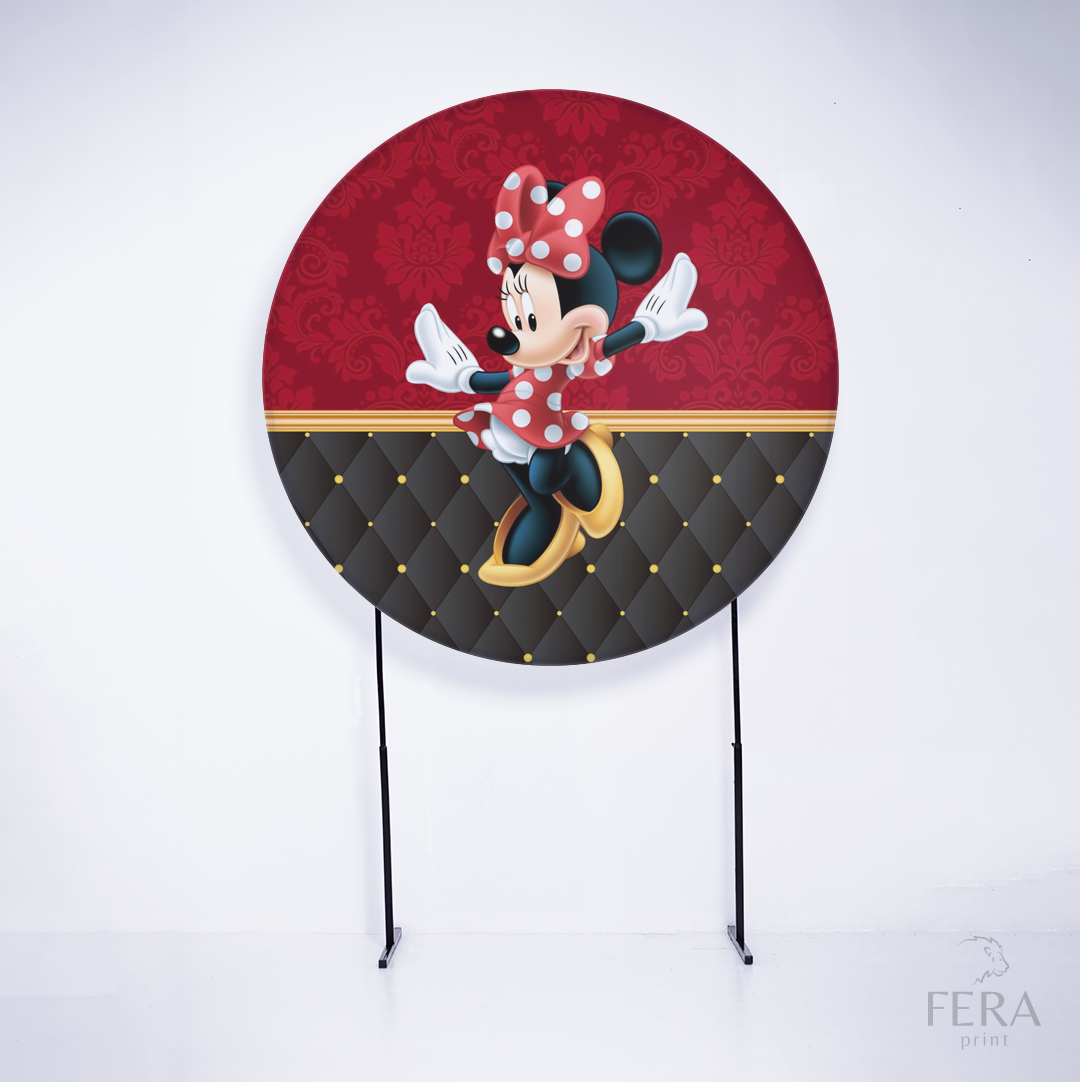 Painel Redondo Ratinha Amiga Vermelha Captone Sublimado
